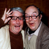 Comedian Ernie Wise with His Sidekick Eric Morecambe in Their Heydey August 1984 Stampa fotografica