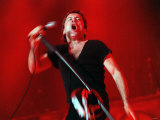 Bruce Dickinson Iron Maiden Singer Performing on Stage with Microphone Photographie