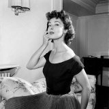 American Film Star Rita Gam Speaks to Reporters in London. August 1952 Photographic Print