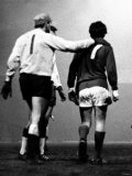 Manchester United Celebrate After Defeating Gornik in Quarter Final of European Cup Lámina fotográfica