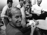 England Football Team Playing Cards with Team Mates Fotografie-Druck