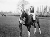Winston Churchill Politician Sitting on Horse Ready to Play Polo, 1920s Photographie