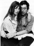 Jane Birkin Actress and Serge Gainsbourg at Home in Their Chelsea Flat Photographic Print