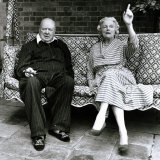 Winston Churchill Prime Minister with Wife Clementine Churchill at Home Chartwell Kent June 1951 Photographie