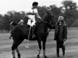 Prince Charles Sits on Horse in Polo Game July 1979 Photographic Print