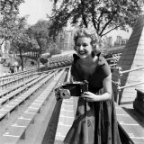 Miss Zena Marshall Brought a Polaroid Camera Which She Intends to Take Pictures at the Coronation Lámina fotográfica