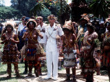 Prince Charles in Papua New Guinea Crowned 10th Lapan of Manus August 1984 Photographic Print