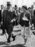 The Queen Wearing a Summer Dress, with Hat of Emerald Green and a Matching Short Coat Photographic Print
