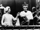 Prince Charles with His Mother Queen Elizabeth II at His Investiture at Caernarvon Castle Photographic Print