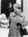 Hrh Queen Elizabeth II with Teddy Bear For Princess Beatrice June 1989 Photographic Print