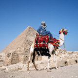 Pyramid Giza Egypt Man on Camel Photographic Print