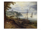 Landscape With Peter and Andrew Giclee Print by Jan Brueghel the Elder