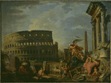Landscape With Colosseum reproduction procédé giclée par Giovanni Paolo Pannini