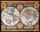 Antique Map, Terre Universelle, 1594 Poster von Petro Plancio
