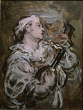 Pierrot With a Guitar Giclee Print by Honore Daumier
