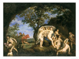 Diana With Nymphs and Actaeon Giclée-tryk af Francesco Albani Diana With Nymphs and Actaeon Giclée-tryk af Francesco Albani