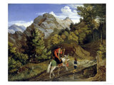 Harpner Returning Home Giclee Print by Ludwig Richter