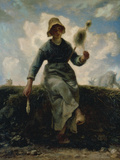 The Spinning Girl Giclee Print by Jean-François Millet
