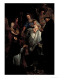 Madonna, Saint Hubert and Saint Nicholas Giclee Print by Erasmus Quellinus