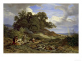 Landscape With Shepherds Giclee Print by Ludwig Richter