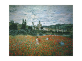 Poppy Field Near Vetheuil Giclee Print by Claude Monet