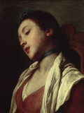 Slumbering Girl Giclée-tryk af Pietro Antonio Rotari Slumbering Girl Giclée-tryk af Pietro Antonio Rotari