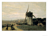 A Windmill reproduction procédé giclée par Jean-Baptiste-Camille Corot