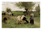A Well-Guarded Cow Lámina giclée por Edouard Debat-Ponsan
