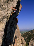 Rock Climber on 'Mean Streak, a Difficult Crag Near Bozeman Pass Photographic Print by Gordon Wiltsie