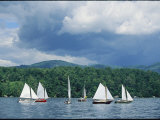 Dark Clouds Gather Above Sailboats on Lake George Photographie par Skip Brown