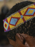 Close View of a San Bushman Wearing a Beaded Headband Photographie par Joy Tessman