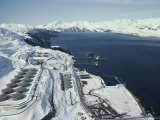 Tanker Loading at Valdez Terminal of the Trans-Alaska Pipeline Photographic Print by George Herben