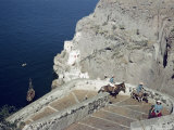 Donkeys Carry Visitors From the Ocean To the Hilltop Town of Thera Photographic Print by Maynard Owen Williams