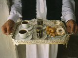 Berber Hospitality in the Form of Tea, Coffee and Cakes on a Tray Photographic Print by Bobby Model