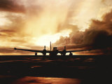 Navy P2V Patrol Plane at Sunset at Keflavik Naval Station Lámina fotográfica por Rex Stucky