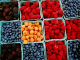 Raspberry, Blueberry and Blackberry Punnets at Farmers Market Photographic Print by Hanan Isachar