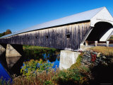 Cornish Covered Bridge over River Photographic Print by Emily Riddell