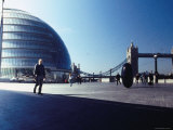City Hall and Tower Bridge Reflected in Building Window Photographic Print by Ryan Fox