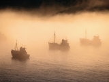 Fishing Boats Shrouded in Evening Fog Photographic Print by Karl Lehmann