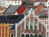 Hanseatic Museum and Adjoining Buildings on Bryggen Photographic Print by David Borland