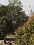 Picnic in Kaivopuisto with Lutheran Cathedral in Background Photographic Print by David Borland