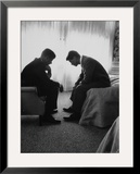Presidential Candidate John Kennedy Conferring with Brother and Campaign Organizer Bobby Kennedy Prints by Hank Walker