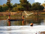 Fishermen Casting Net on River Photographic Print by Nicholas Reuss