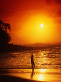 Ke'e Beach at Sunset Photographic Print by Linda Ching