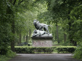 Lion Statue in Tiergarten Photographic Print by David Borland