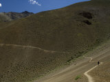 Overhead of Tourist Trekking in Mountainous Region Photographic Print by Guylain Doyle