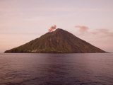 Smoke Coming Out of Stromboli Volcanic Island, Photographic Print