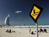 Jumeirah Beach with Burj Al Arab in Background Photographic Print by Terry Carter