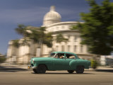 Classic American Car Passing Capitolio, Old Havana Photographic Print by Guylain Doyle