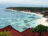 Overlooking Fishing Boats and the Beach Fotografisk trykk av Andrew Brownbill